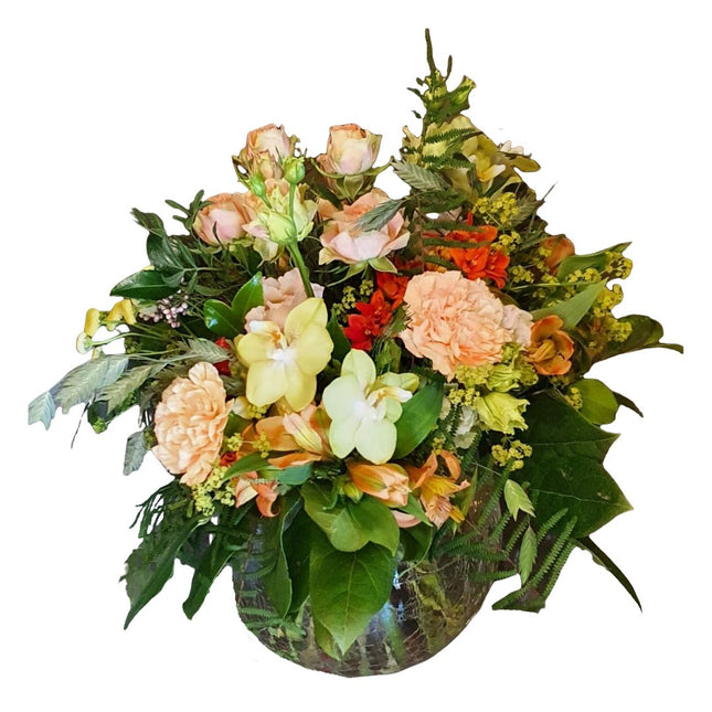 Bloomy Day Blumenstrauss mit saisonalen Blumen und Orchideen in Zürich online kaufen