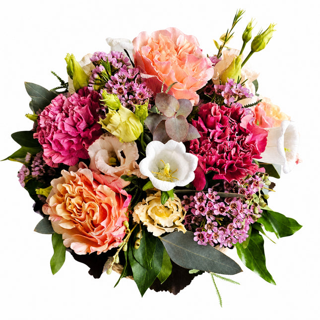 Blumenkorb mit handverlesenen saisonalen Blumen – Blumenstrauss Zürich Geschenk liefern lassen