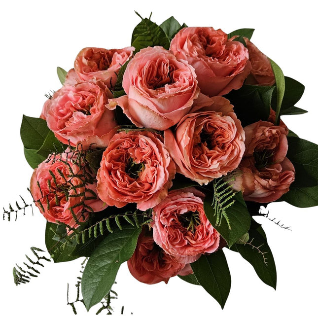 Zarter rosa Rosenstrauss mit Rosen in verschiedenen Rosatönen