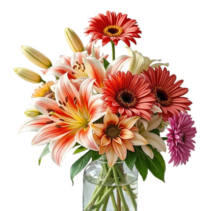Lilienzauber Blumenstrauss mit Lilien und saisonalen Blumen online bestellen in Zürich mit frischer Blumenlieferung