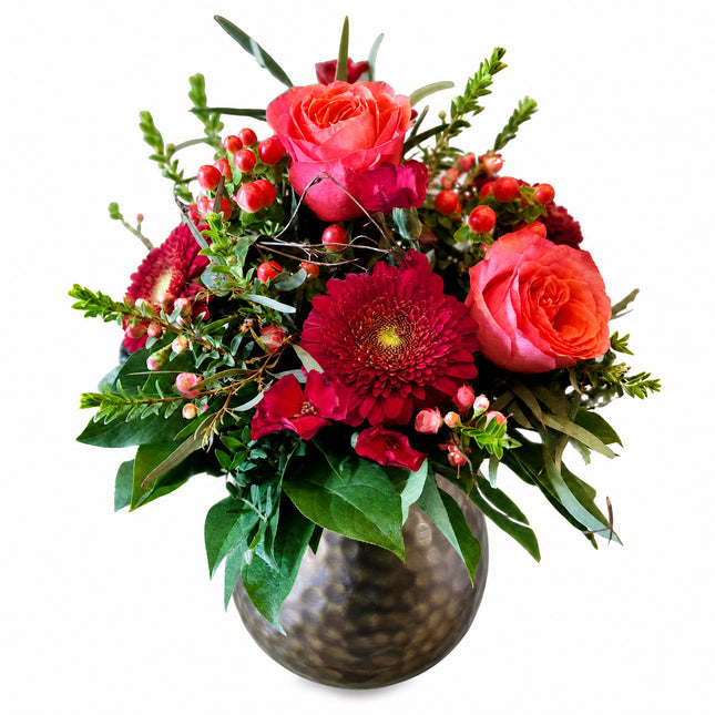 Romantica roter saisonaler Blumenstrauss mit frischen Blumen