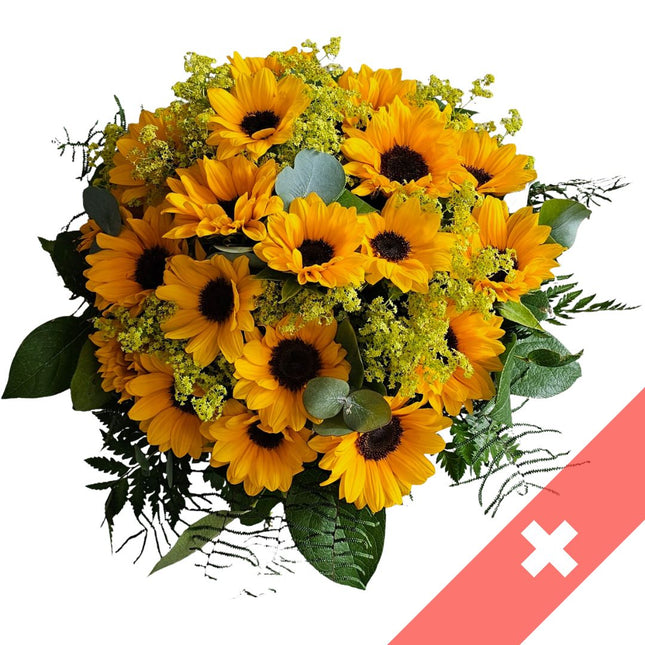 Sommergold Blumenstrauss mit kleinen Schweizer Sonnenblumen