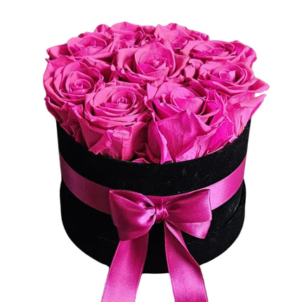 Rosenbox stabilisiert pinke Rosen online kaufen Zürich mit Lieferung
