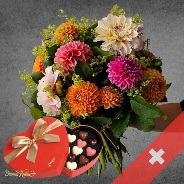 Bella Dahlia Blumenstrauss mit frischen Schweizer Dahlien online bestellen in Zürich