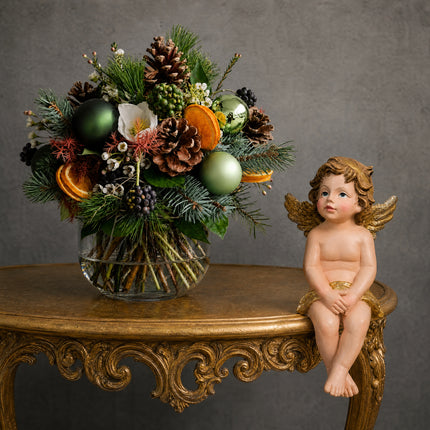 Weihnachtlicher Kantenhocker-Engel mit baumelnden Beinen als festliche Dekoration für Regal oder Fensterbank
Zürich