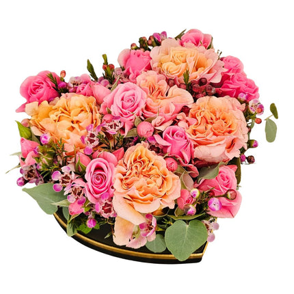 Herzbox mit Rosen und Nelken in Zürich bestellen für Valentinstag