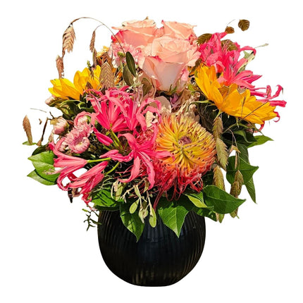 Herbstmärchen Blumenstrauss mit saisonalen Herbstblumen in warmen Farben