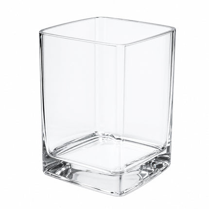 Transparente Glasvase 19 × 14 × 14 cm für frische Blumen