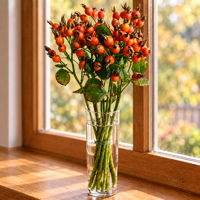 Hagebuttenstrauss in Rot und Orange online bestellen bei Blumen Krämer Zürich