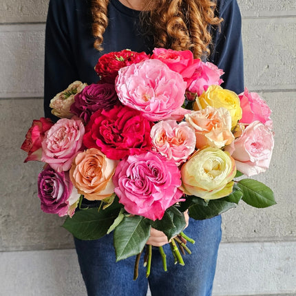 Bunte kurze Ecuador Rosen als Blumenstrauss online bestellen Zürich