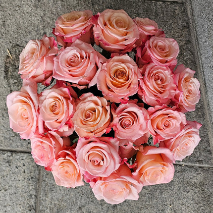 Kurze Rosa Peach Ecuador Rosen als Blumenstrauss online bestellen Zürich