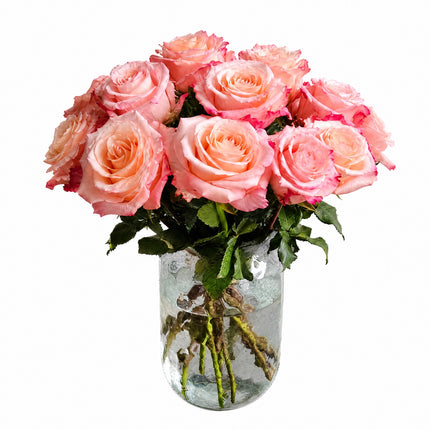Kurze Rosa Peach Ecuador Rosen als Blumenstrauss online bestellen Zürich
