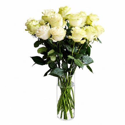 Weisse langstielige Ecuador Rosen Strauss online bestellen Zürich