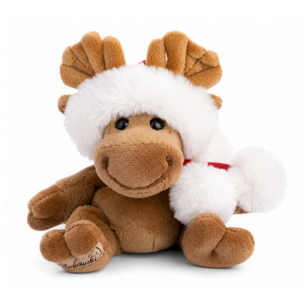 Weiches Kuschelelch mit Weihnachtsmütze als Geschenk online bestellen in Zürich.