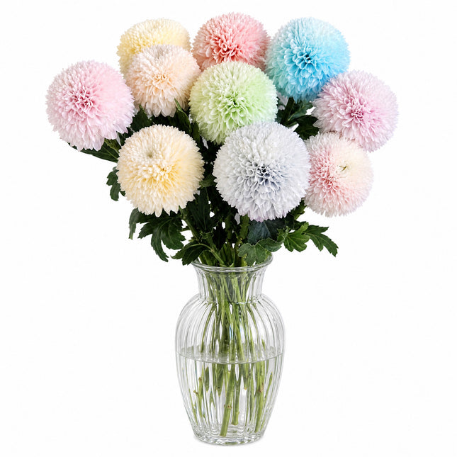 Blooming Lollies Blumenstrauss mit pastellfarbenen Kugelchrysanthemen online bestellen und liefern lassen in Zürich