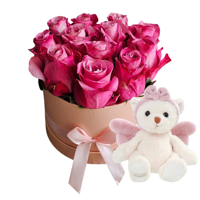 Blumenbox mit Rosen und Teddy liefern lassen Zürich